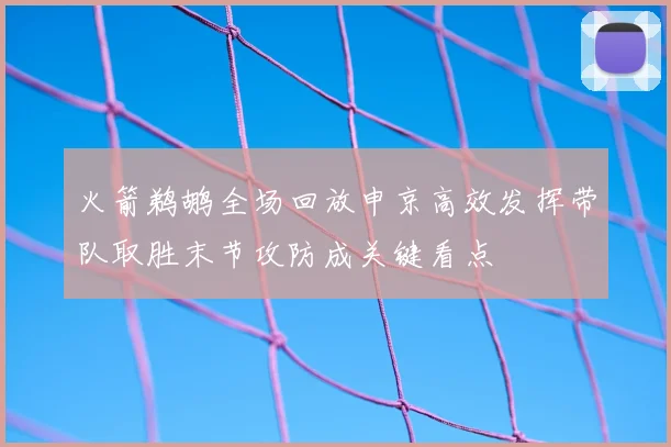 火箭鹈鹕全场回放申京高效发挥带队取胜末节攻防成关键看点